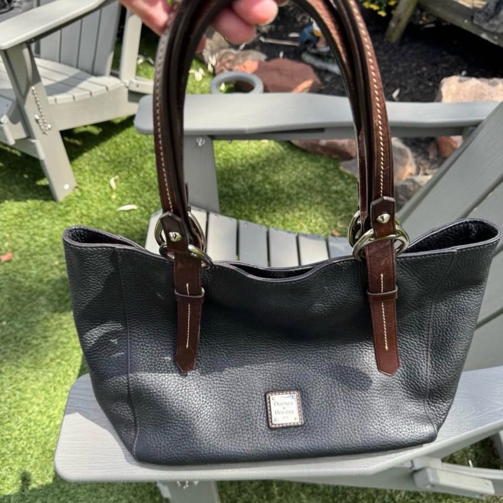 Dooney & Bourke Black and Brown Shoulder Bag
